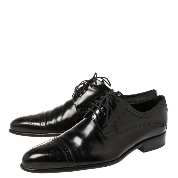 Pre Owned Dolce & Gabbana Black Leather Brogue Derby Size 42