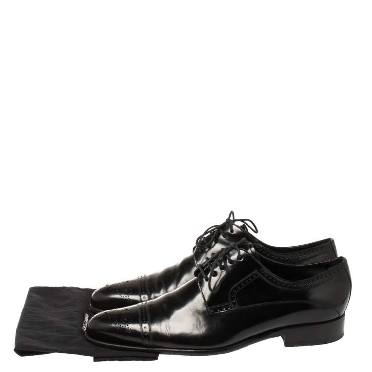 Pre Owned Dolce & Gabbana Black Leather Brogue Derby Size 42