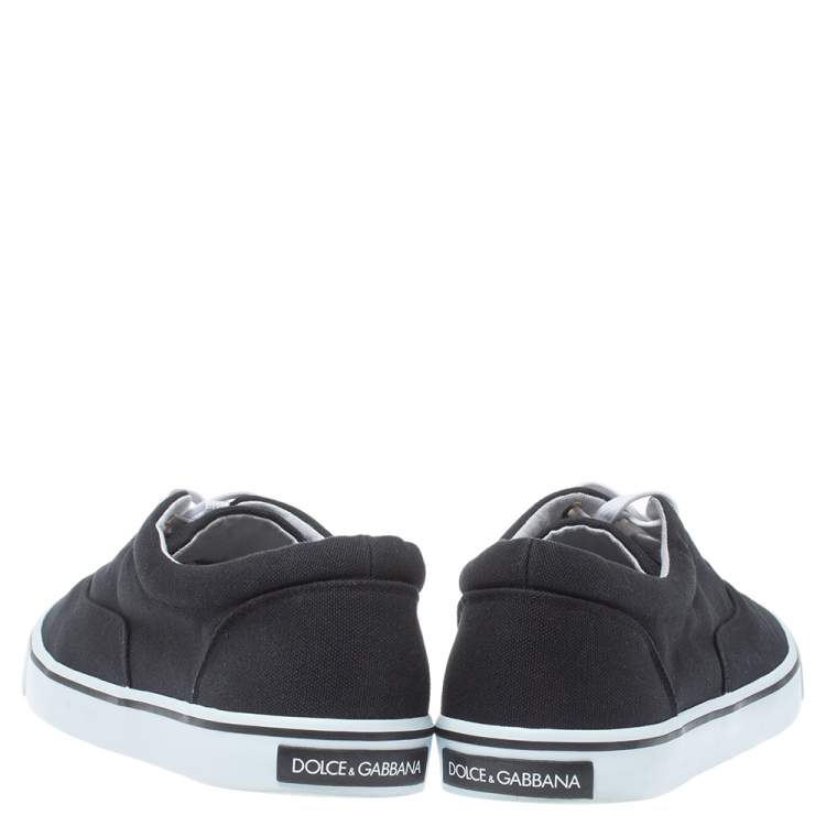 Pre Owned Dolce & Gabbana Black Canvas Low Top Sneakers Size 44