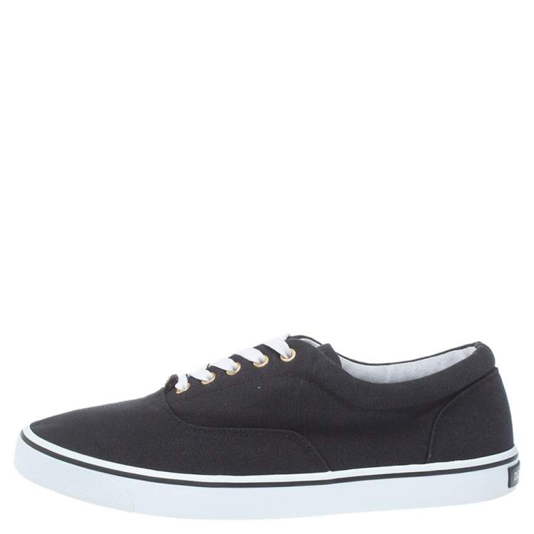 Pre Owned Dolce & Gabbana Black Canvas Low Top Sneakers Size 44