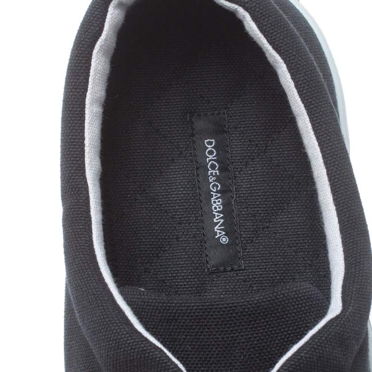 Pre Owned Dolce & Gabbana Black Canvas Low Top Sneakers Size 44
