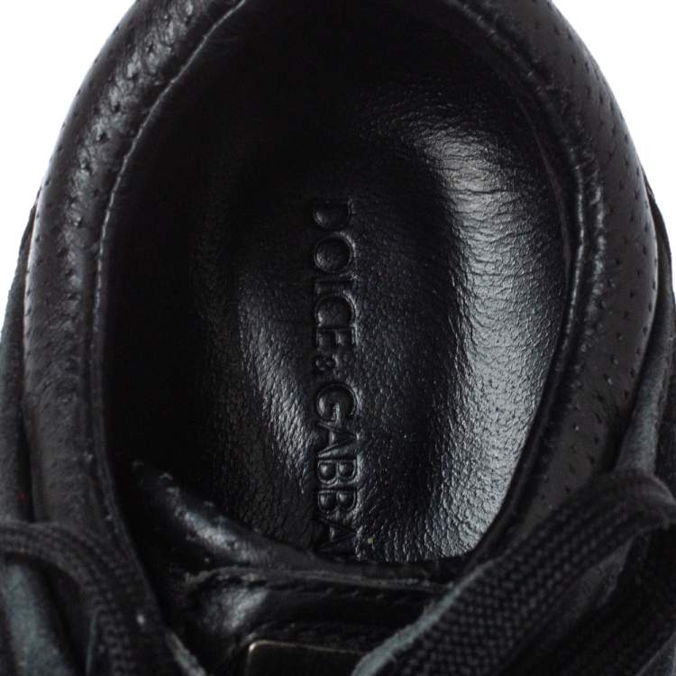 Pre Owned Dolce & Gabbana Black Leather Low Top Sneakers Size 39