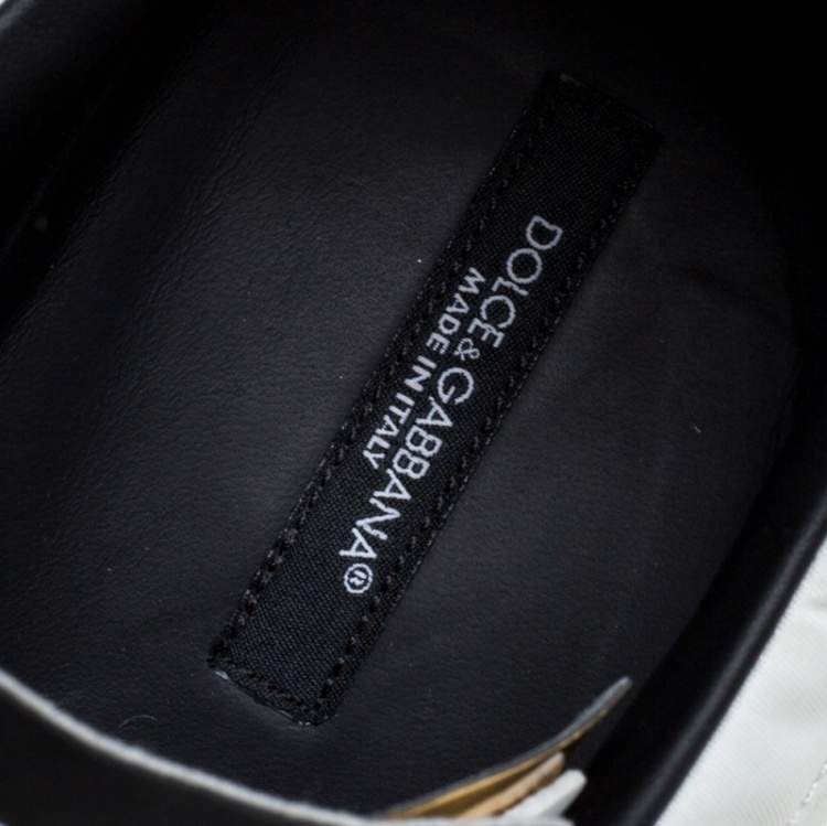 مملوكة مسبقًا  Dolce & Gabbana Tricolor Leather and Fabric Panelled Miami Trainer Sneakers Size 43