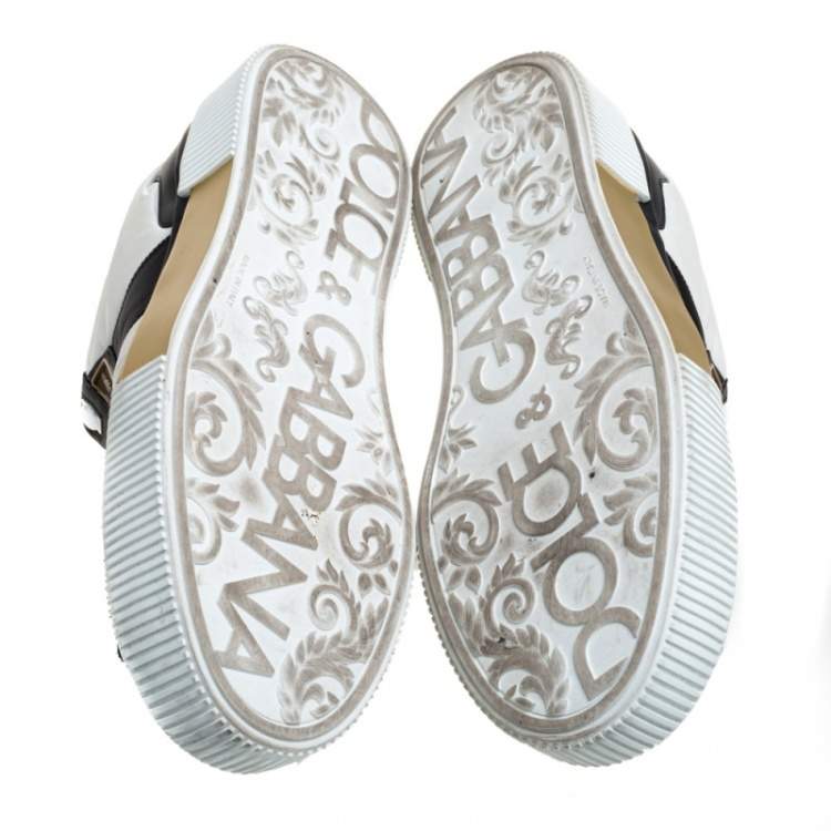 مملوكة مسبقًا  Dolce & Gabbana Tricolor Leather and Fabric Panelled Miami Trainer Sneakers Size 43