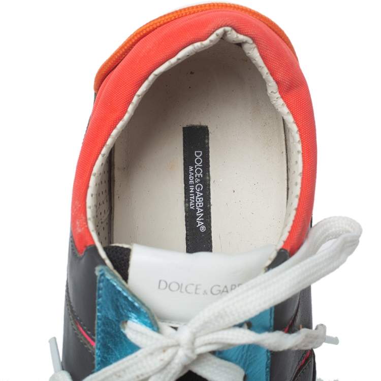 Pre Owned Dolce & Gabbana Multicolor Leather And Nylon Nigeria Sneakers Size 45