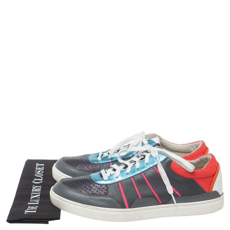 Pre Owned Dolce & Gabbana Multicolor Leather And Nylon Nigeria Sneakers Size 45