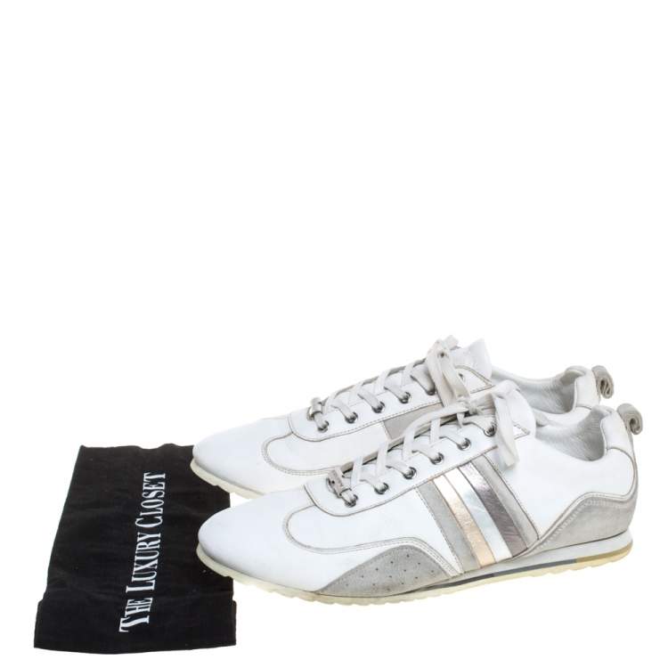 Pre Owned Dolce & Gabbana White Leather Logo Sneakers Size 43.5