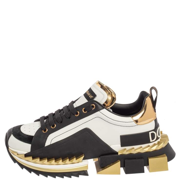 مملوكة مسبقًا Dolce & Gabbana Multicolor Suede And Leather Super King Low Top Sneakers Size 43