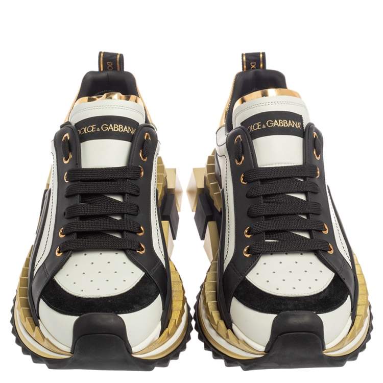 مملوكة مسبقًا Dolce & Gabbana Multicolor Suede And Leather Super King Low Top Sneakers Size 43