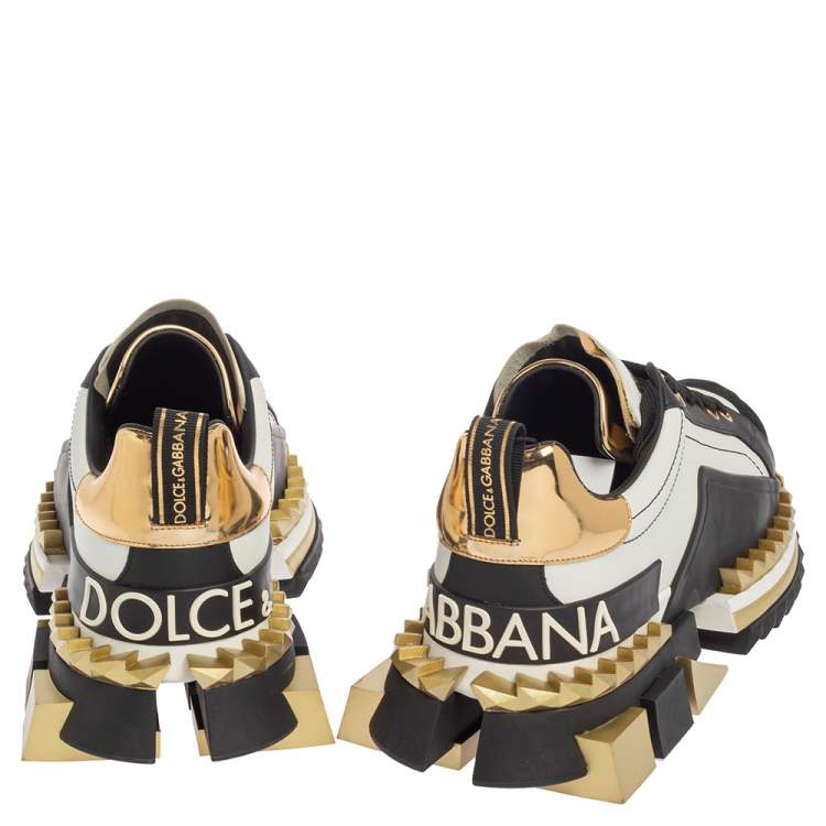 مملوكة مسبقًا Dolce & Gabbana Multicolor Suede And Leather Super King Low Top Sneakers Size 43