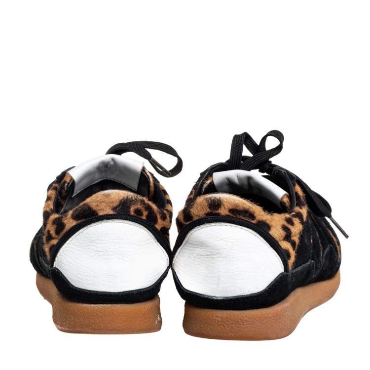 Pre Owned Dolce & Gabbana Multicolor Suede And Calf Hair Low Top Sneakers Size 40