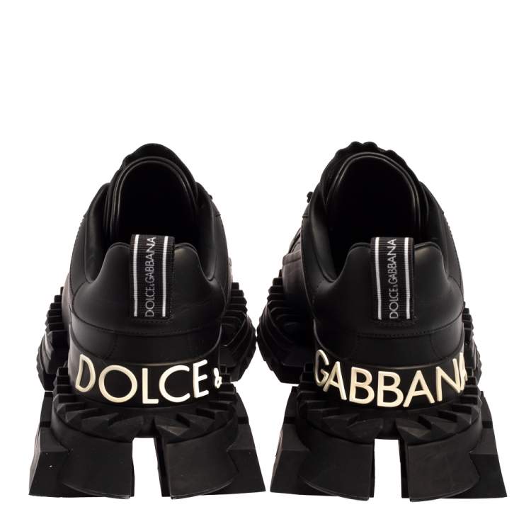 Pre Owned Dolce & Gabbana Black Leather Super King Sneakers Size 42
