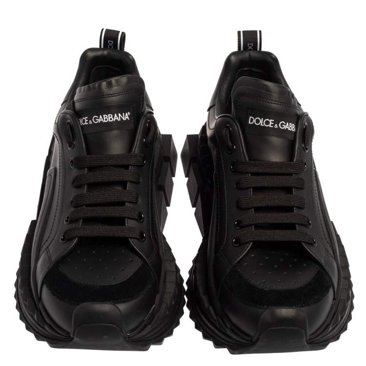 Pre Owned Dolce & Gabbana Black Leather Super King Sneakers Size 42