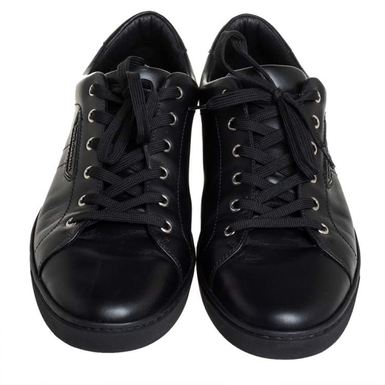 Pre Owned Dolce & Gabbana Black Leather Low Top Sneakers Size 43
