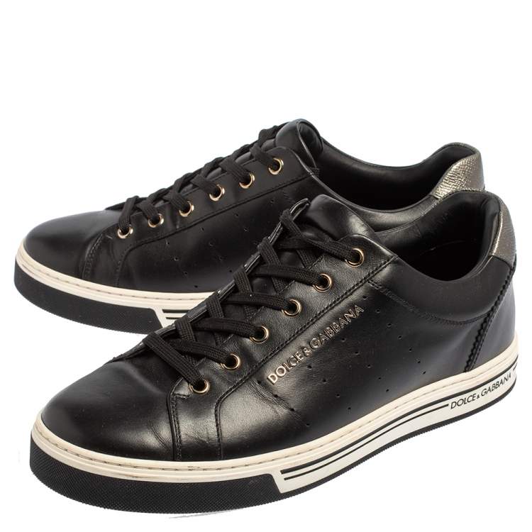 Pre Owned Dolce & Gabbana Black Leather Low Top Sneakers Size 41