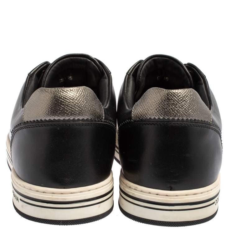 Pre Owned Dolce & Gabbana Black Leather Low Top Sneakers Size 41