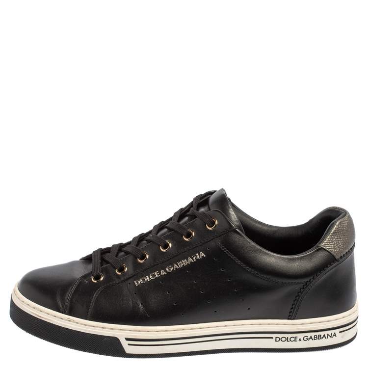 Pre Owned Dolce & Gabbana Black Leather Low Top Sneakers Size 41