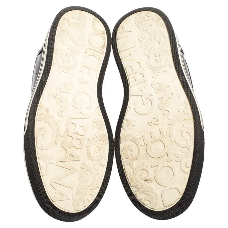 Pre Owned Dolce & Gabbana Black Leather Low Top Sneakers Size 41