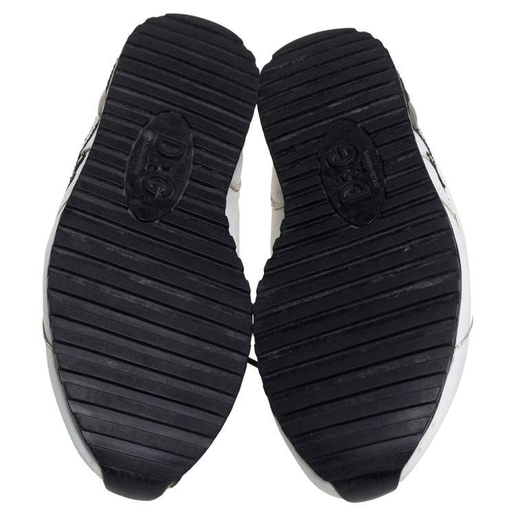 Pre Owned Dolce &Gabbana Black/White Leather Low Top Sneakers Size 40