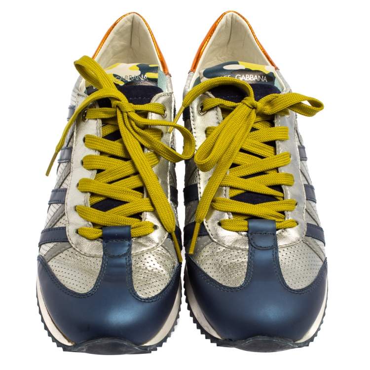 Pre Owned Dolce & Gabbana Multicolor Leather And Patent Leather Nigeria Sneakers Size 40