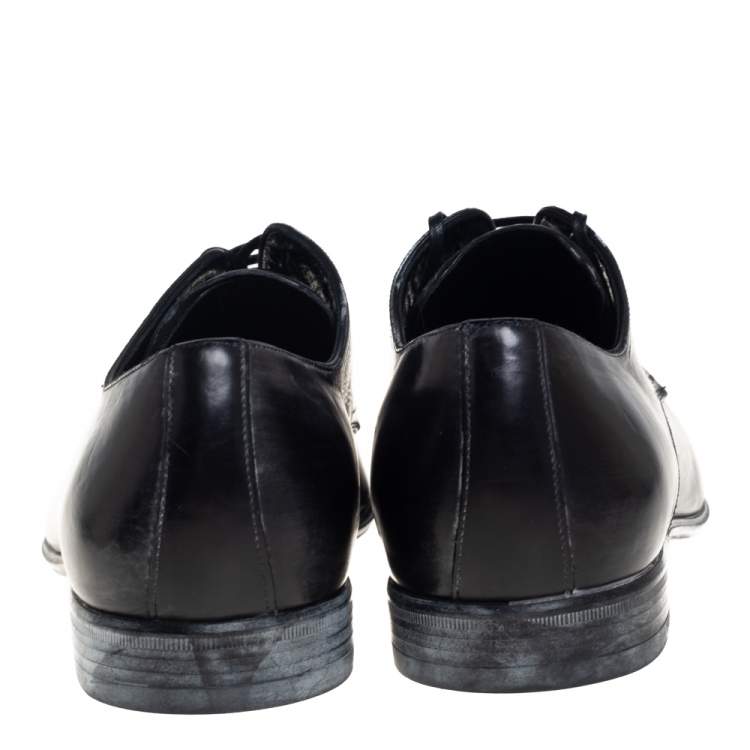 Pre Owned Dolce & Gabbana Two Tone Leather Lace Up Derby Size 42.5