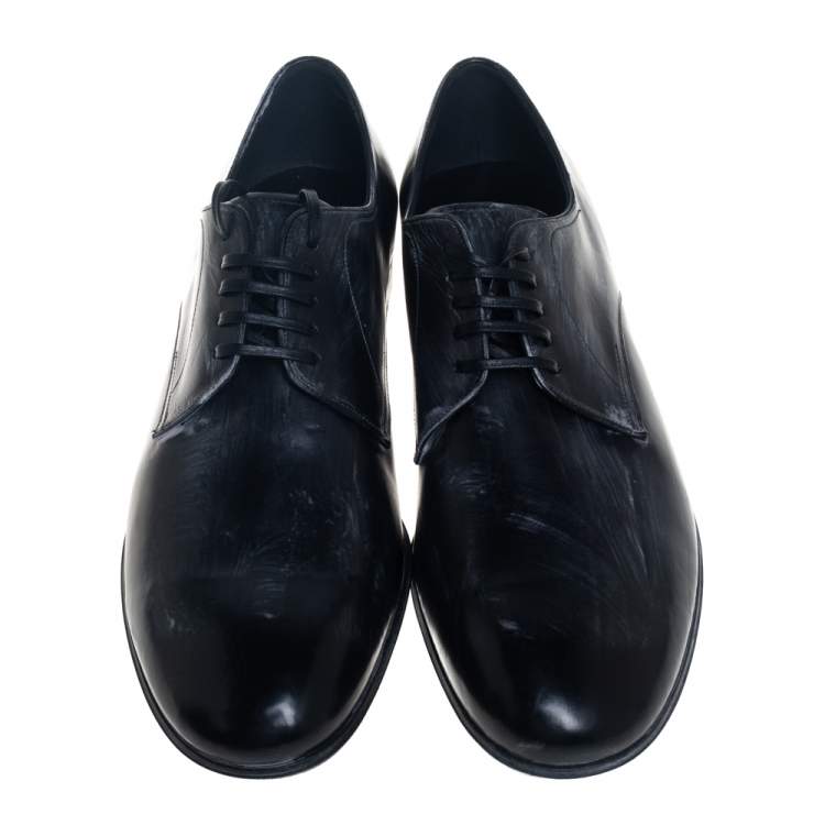 Pre Owned Dolce & Gabbana Two Tone Leather Lace Up Derby Size 42.5