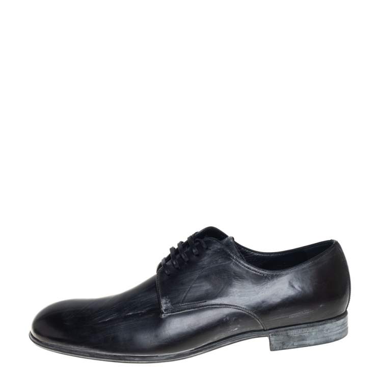 Pre Owned Dolce & Gabbana Two Tone Leather Lace Up Derby Size 42.5