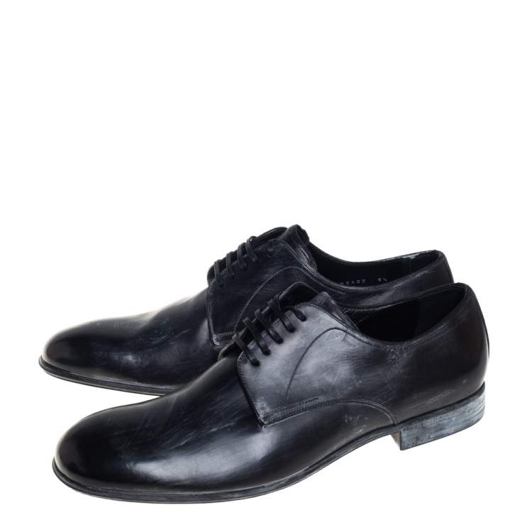 Pre Owned Dolce & Gabbana Two Tone Leather Lace Up Derby Size 42.5