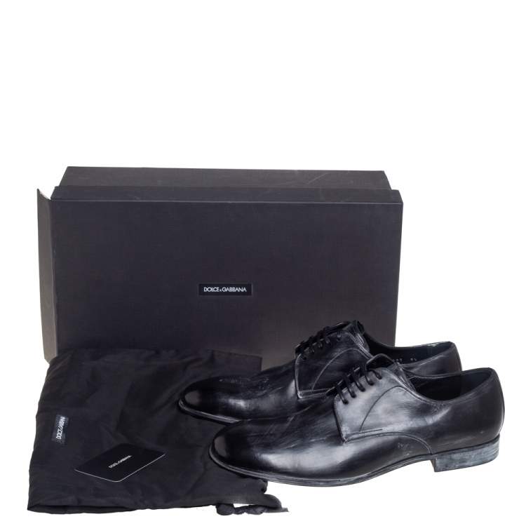 Pre Owned Dolce & Gabbana Two Tone Leather Lace Up Derby Size 42.5