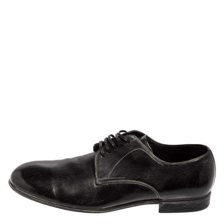 Pre Owned Dolce & Gabbana Two Tone Leather Lace Up Derby Size 42.5