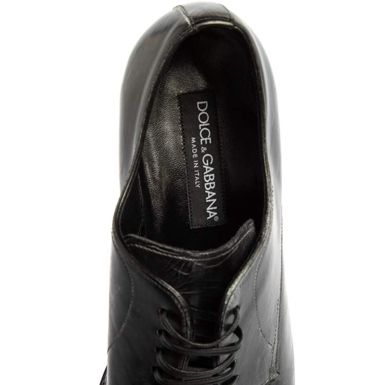 Pre Owned Dolce & Gabbana Two Tone Leather Lace Up Derby Size 42.5