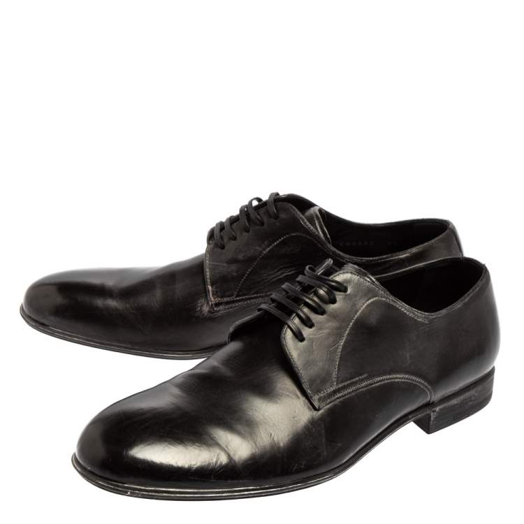 Pre Owned Dolce & Gabbana Two Tone Leather Lace Up Derby Size 42.5
