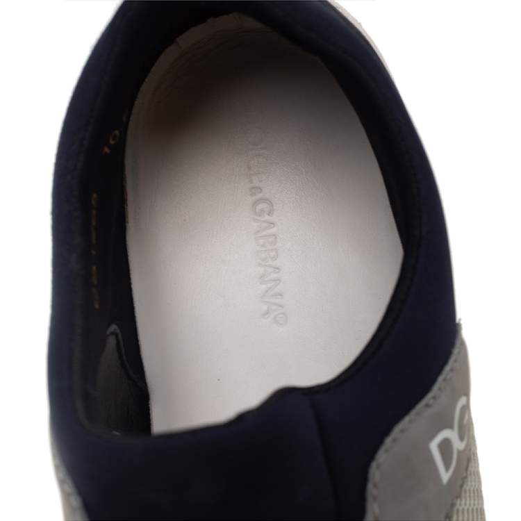 Pre Owned Dolce & Gabbana Multicolor Suede And Mesh Lace Up Sneakers Size 44.5