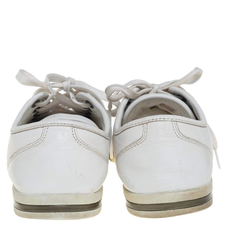 Pre Owned Dolce & Gabbana White Leather Low Top Sneakers Size 42.5