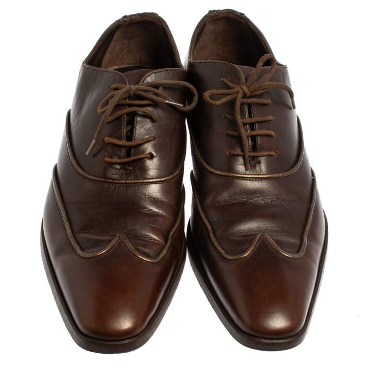 Pre Owned Dolce & Gabbana Brown Leather Oxford  Size 40