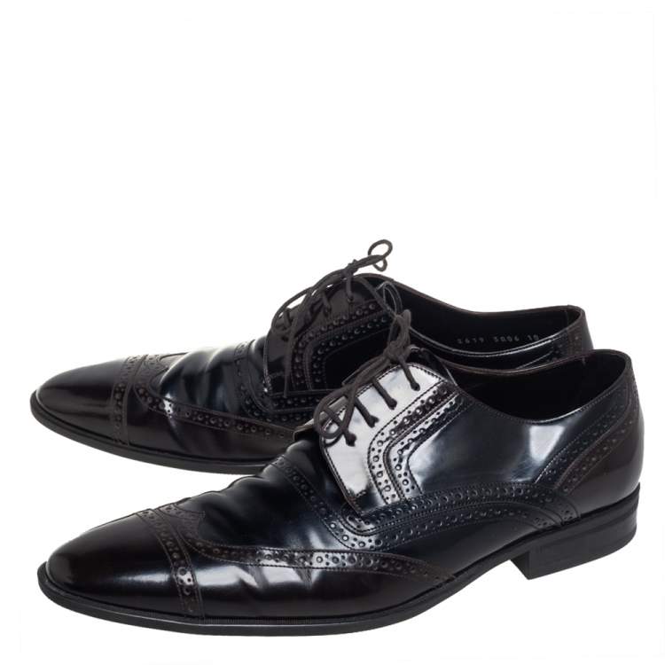 Pre Owned Dolce & Gabbana Two Tone Brogue Leather Lace Up Derby Size 44