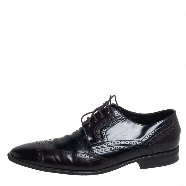 Pre Owned Dolce & Gabbana Two Tone Brogue Leather Lace Up Derby Size 44