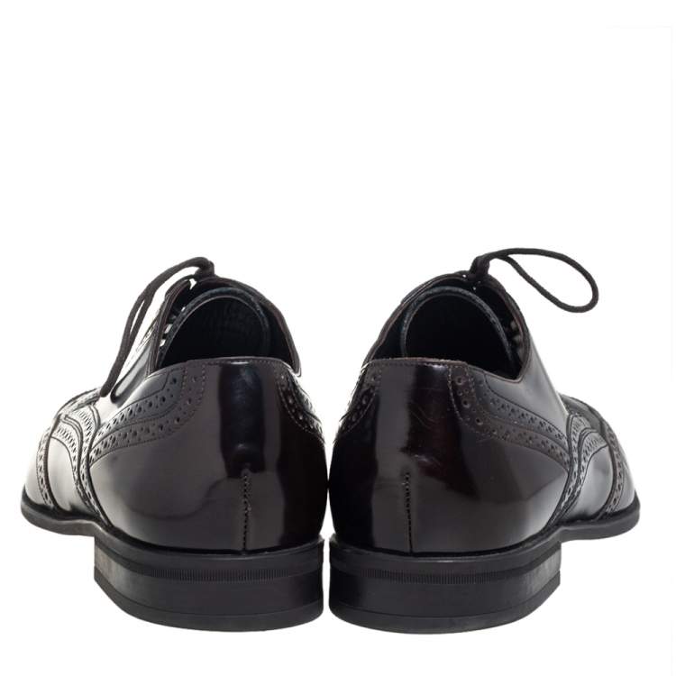 Pre Owned Dolce & Gabbana Two Tone Brogue Leather Lace Up Derby Size 44