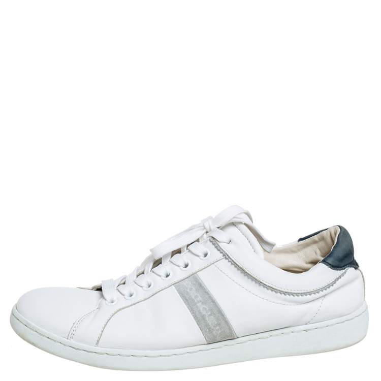 مملوكة مسبقًا Dolce & Gabbana White Leather Low Top Sneakers Size 41