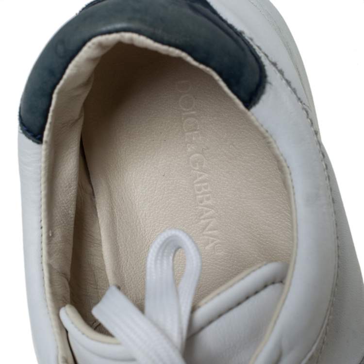 مملوكة مسبقًا Dolce & Gabbana White Leather Low Top Sneakers Size 41