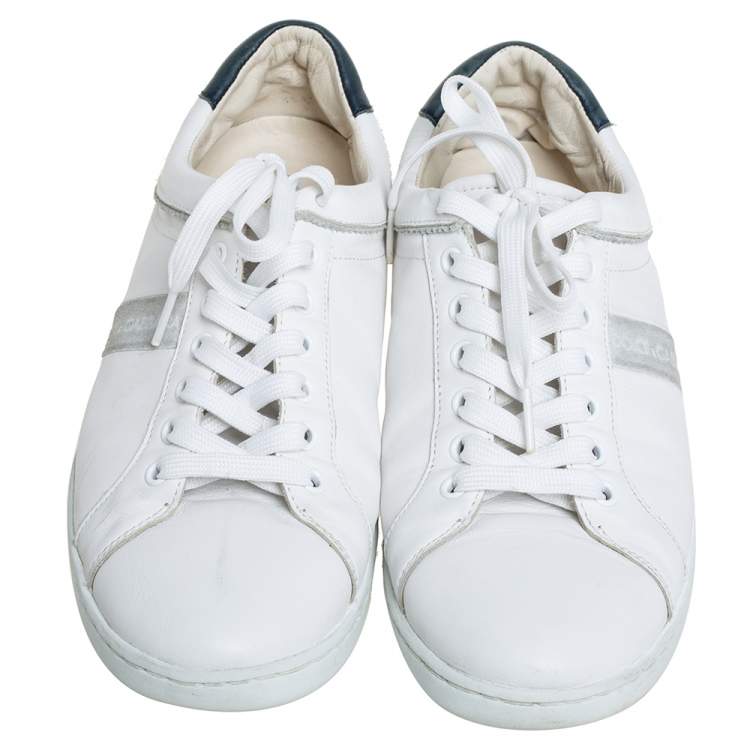 مملوكة مسبقًا Dolce & Gabbana White Leather Low Top Sneakers Size 41
