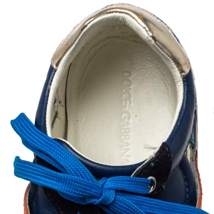 Pre Owned Dolce & Gabbana Multicolor Mesh And Leather Low Top Sneakers Size 41