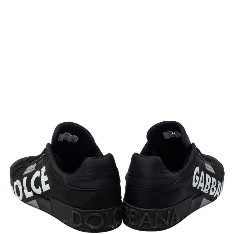 Pre Owned Dolce & Gabbana Black Nylon Portofino Low Top Sneakers Size 43