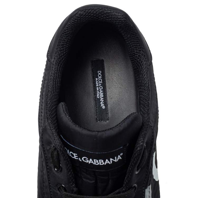 Pre Owned Dolce & Gabbana Black Nylon Portofino Low Top Sneakers Size 43