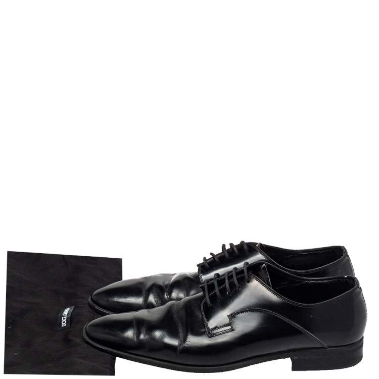 مملوكة مسبقًا Dolce & Gabbana Black Leather  Lace Up Oxford Size 42