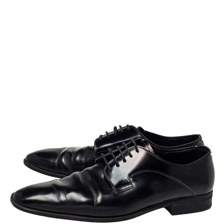 مملوكة مسبقًا Dolce & Gabbana Black Leather  Lace Up Oxford Size 42