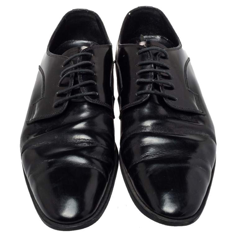 مملوكة مسبقًا Dolce & Gabbana Black Leather  Lace Up Oxford Size 42