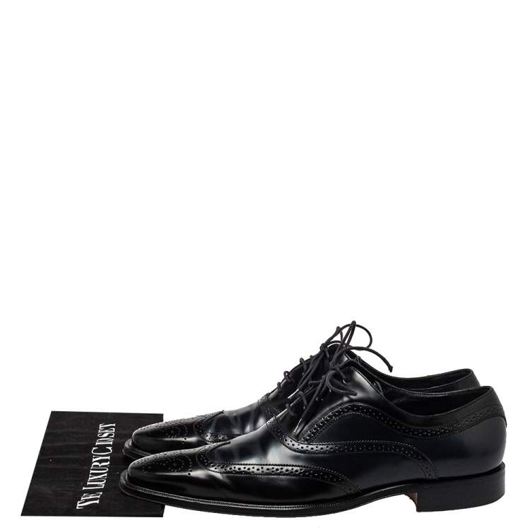 Pre Owned Dolce & Gabbana Two Tone Brogue Leather Cap Toe Lace Up Oxford Size 44