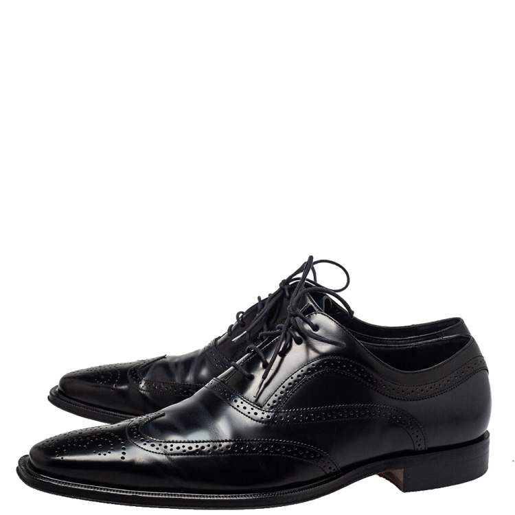 Pre Owned Dolce & Gabbana Two Tone Brogue Leather Cap Toe Lace Up Oxford Size 44
