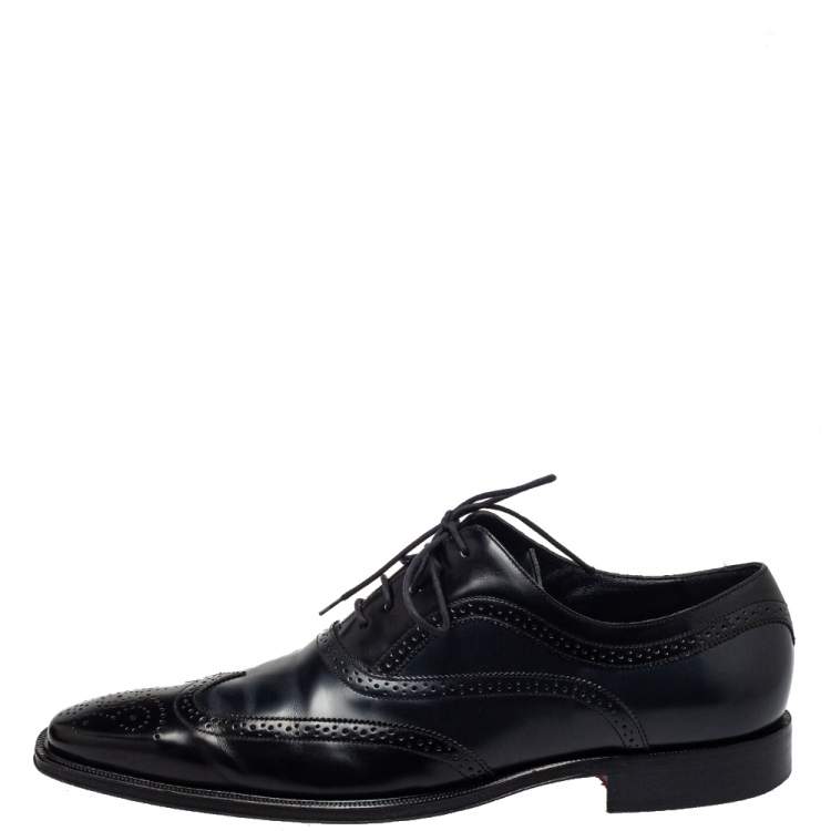 Pre Owned Dolce & Gabbana Two Tone Brogue Leather Cap Toe Lace Up Oxford Size 44